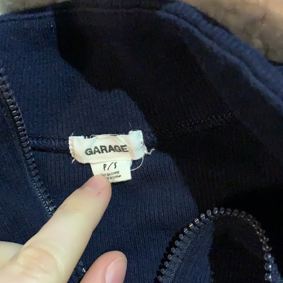 Navy Cropped quarter zip from garage - Picture 2 of 3